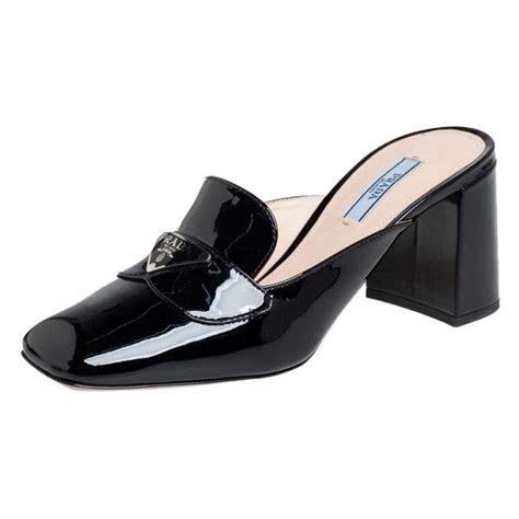 prada patent mules with bow|prada slippers sale.